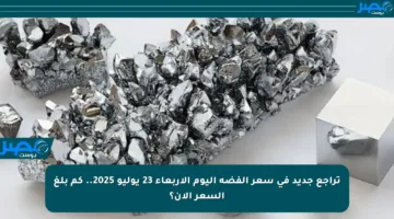 تراجع جديد في سعر الفضة اليوم الأربعاء 23 يوليو 2025.. كم بلغ السعر الآن؟